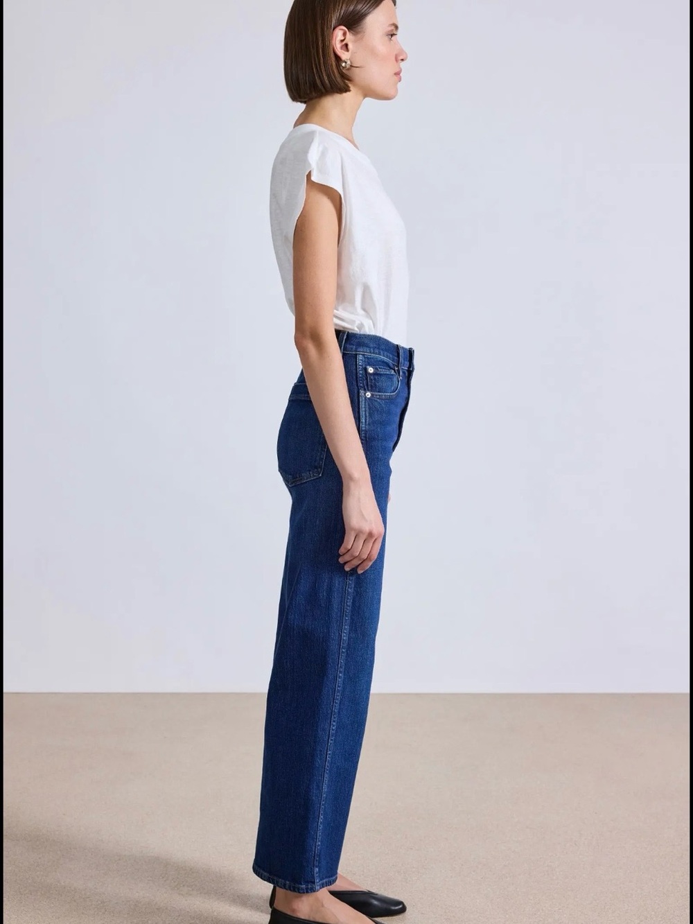 Apiece Apart Dark Blue Wide-Leg High-Rise Jeans - Picture 2 of 7